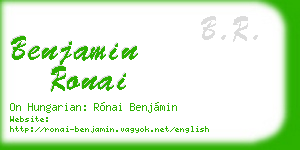 benjamin ronai business card